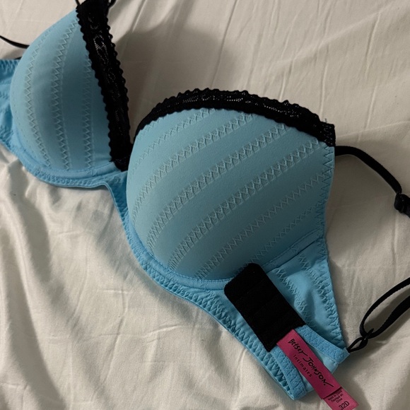 Betsey Johnson Other - Betsey Johnson Light Blue and Black Bra - like new